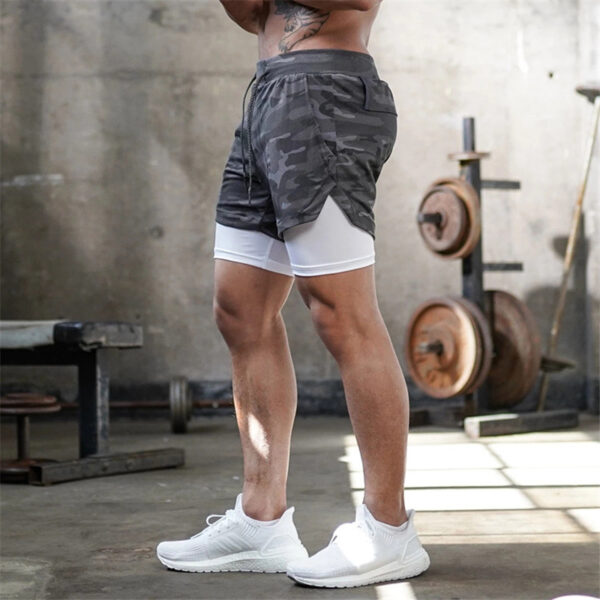 Running Shorts Men 2 In 1 Double-deck Quick Dry GYM Sport Shorts Fitness Jogging Workout Shorts Men Sports Short Pants 25